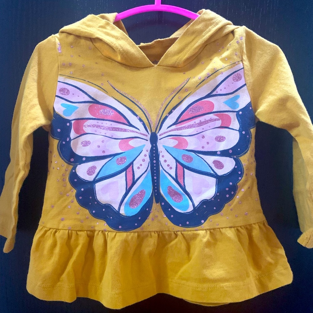 Carter's Hooded Long Sleeves, Mustard, 12M